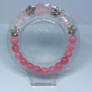 HELLO KITTY, KUROMI, POCHACCO Morganite/Rose Quartz Bracelet